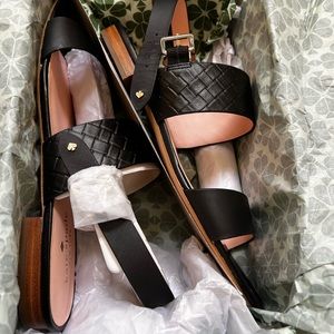Kate Spade ♠️ black leather sandals size 10 NEW
